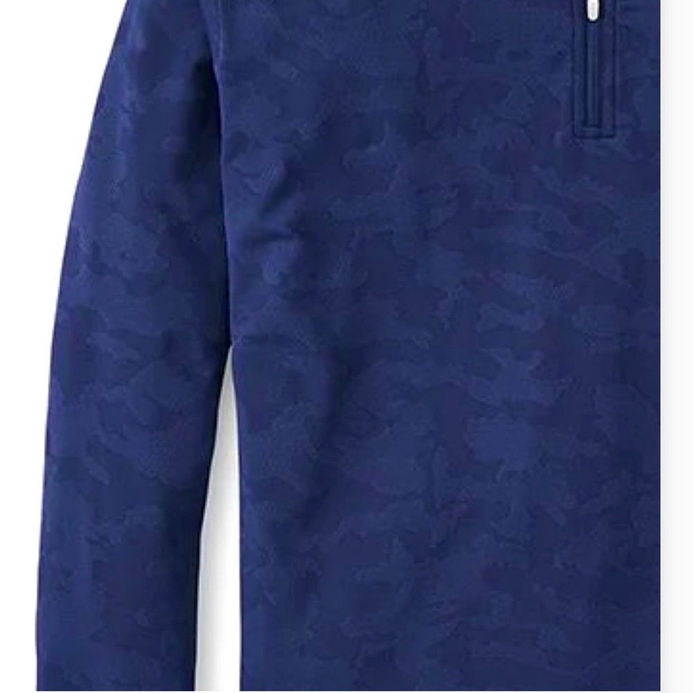 Peter Millar Perth Camo Navy Quarter Zip Pullover